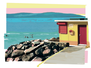 Ladies beach in Salthill Galway available in 4 sizes 