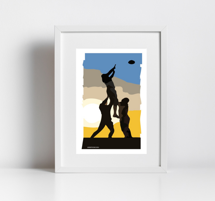 A Lineout at Sundown Print