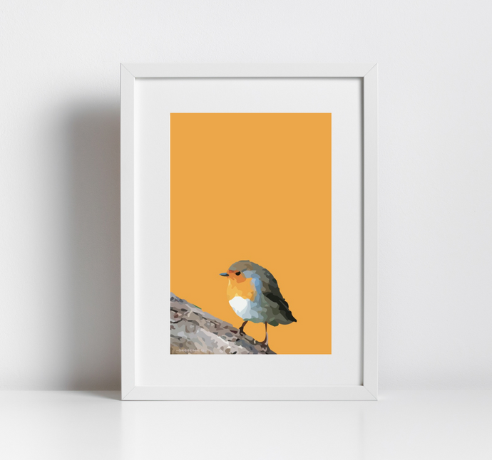 Orange Robin Print