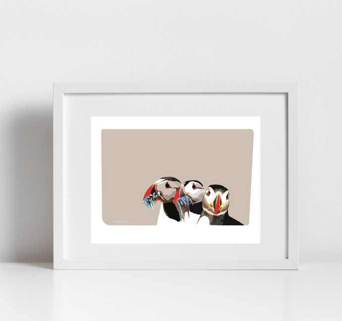 Puffin Trio Print