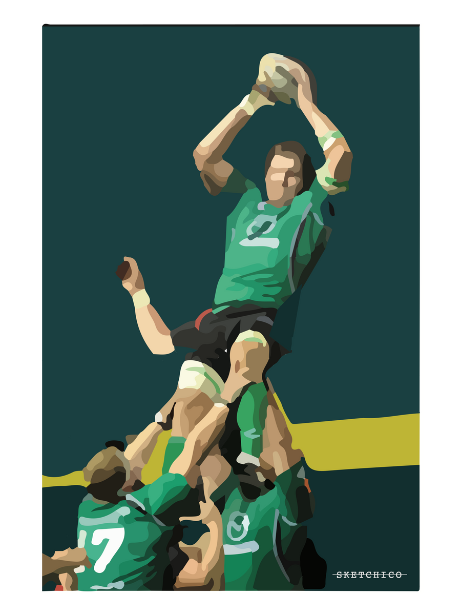 Contemporary Irish Digital Art Print featuring an Irish Rugby Lineout ...