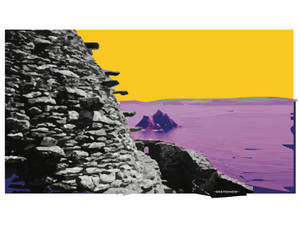 Art Print of Skellig Huts in County Kerry at sunset