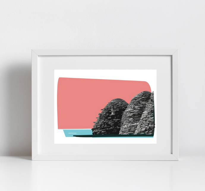 Skellig Huts Print