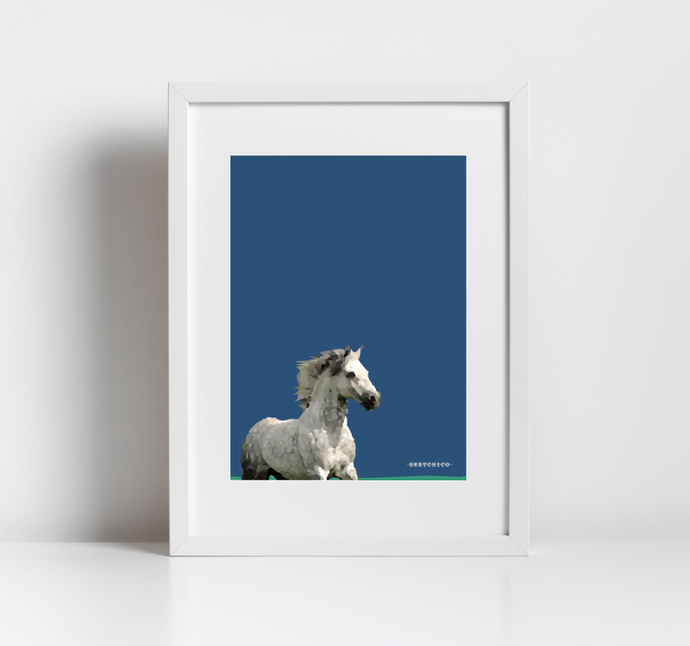 Sky Blue Connemara Pony Print