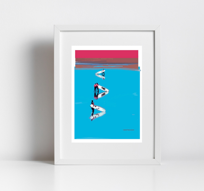 Surfer's Reflection Print