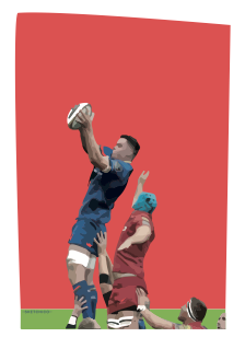 The Lineout Clash - Rugby Print