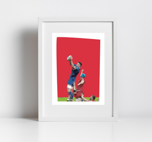 The Lineout Clash - Rugby Print