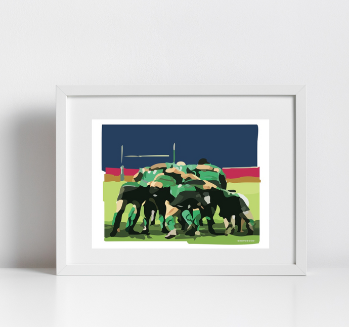 The Scrum - Rugby Print