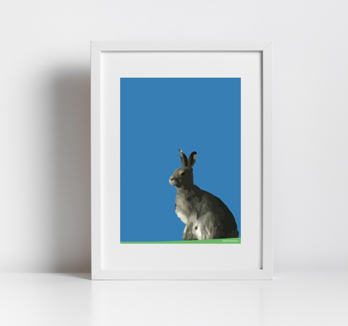 The Blue Hare Print