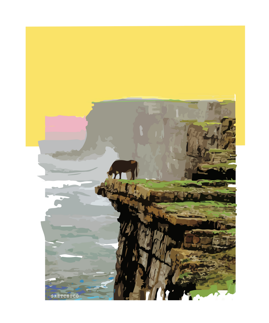 Cow on the Cliff Edge - SKETCHICO