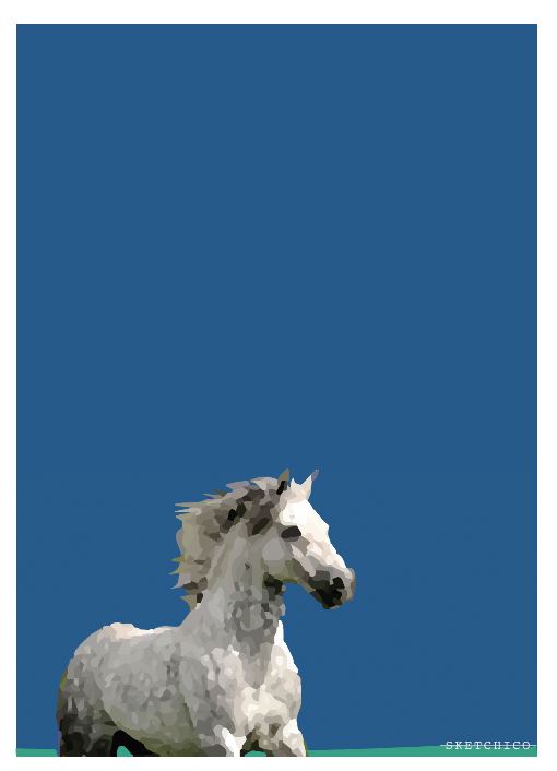 Sky Blue Connemara Pony - SKETCHICO