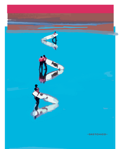 Surfer's Reflection Print